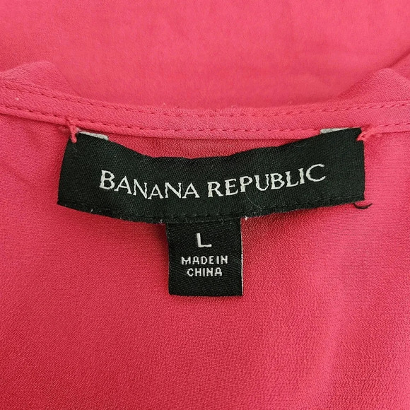 Banana Republic Blouse Pink Sleeveless Ruffle V Neck Tank Top Shirt - Picture 4 of 6